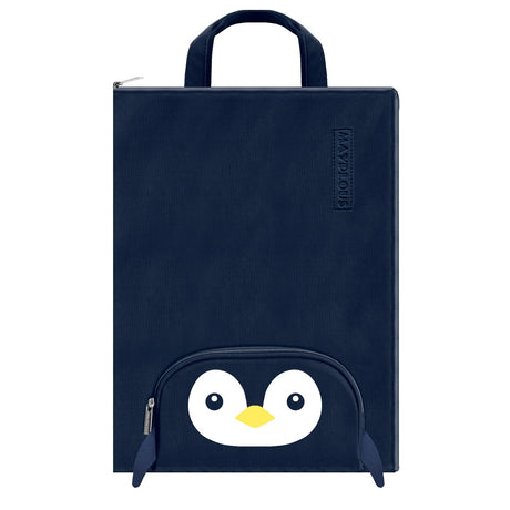 A4 Document Bag Portable File Organiser Bag Zip Portfolio Folder File Wallet with Handle File Carrying Case Large Document Holder Bag for Office School Business Travel Conference 37x27cm (Crow)
