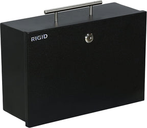 RIGID Large Cash Box | Steel Safe Box | Metal Security Chest with Key Lock | Durable Portable Money Box Safe for Bills Jewelry Receipts Coins (22 * 32.5 * 12 cm) Black - Assembled