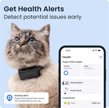 Tractive Smart Cat Tracker Mini | #1 Cat GPS | Real-Time Location Tracking | Territory & Location History | Safety Collar included (Dark Blue)