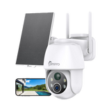 CAMSTRO 2K Solar Outdoor Security Camera, PTZ, AI, Alexa/Google