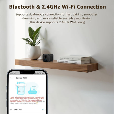 Mini Camera 4K Indoor Security Camera with 3-Day Cloud Storage, App Control & Remote Access, AI Motion Detection, Night Vision, 60-Day Battery, Smart Standby, Compact Design for Home Monitoring