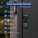 Makayuron Smart Door Lock, TTLock Bluetooth App Outdoor Waterproof Smart Lock, IP65 Rating, 5 Unlocking Methods (Fingerprint/Password/RFID Card/Mechanical Key/TTLock ble App Remote)(M333-TTble）