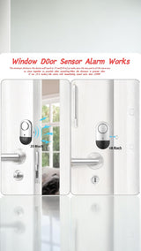 Window Door Alarm, 4 Pack, 125 DB Loud Wireless Chime, Magnetic Sensor for Home Security, Battery Included with Low Battery Alert, for Doors, Windows, Apartments, Offices, and Garages