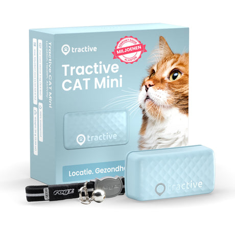 Tractive Smart Cat Tracker Mini | #1 Cat GPS | Real-Time Location Tracking | Territory & Location History | Safety Collar included (Dark Blue)