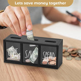 Wooden Piggy Bank for Adults Kids, Money Saving Box, Sturdy Money Saving Jar for Cash Coin, Visualized Piggy Bank for Bedroom, Living Room, Laundry Room, Countertop, Box for Change Storage