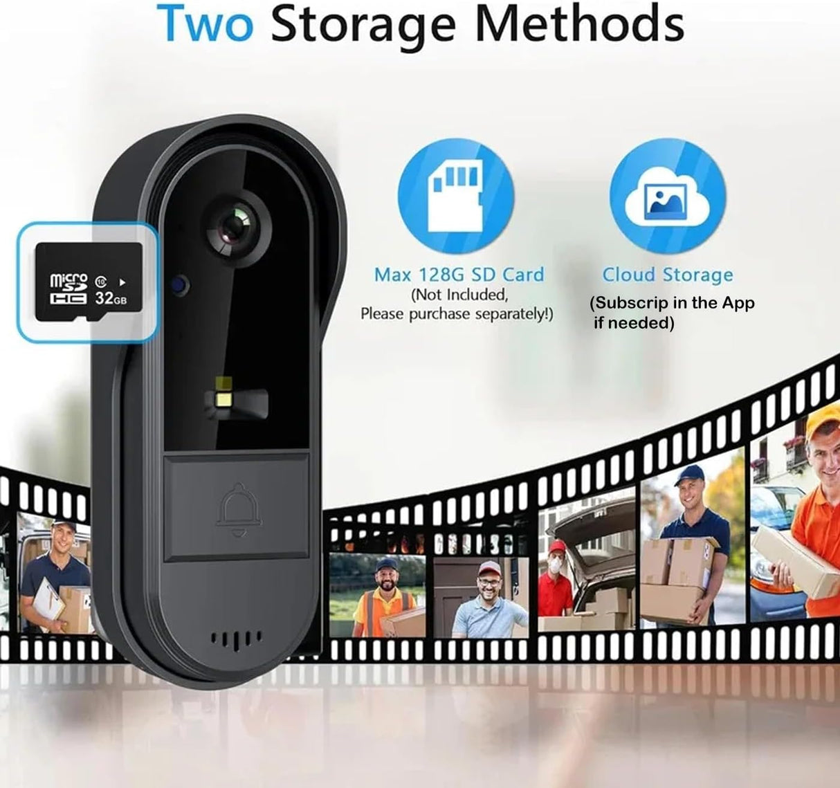 UanTii Tuya Smart Video Doorbell 720P HD Wireless Video Intercom Door Bell Camera Two-Way Audio Night version for Home Security
