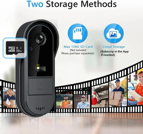 UanTii Tuya Smart Video Doorbell 720P HD Wireless Video Intercom Door Bell Camera Two-Way Audio Night version for Home Security