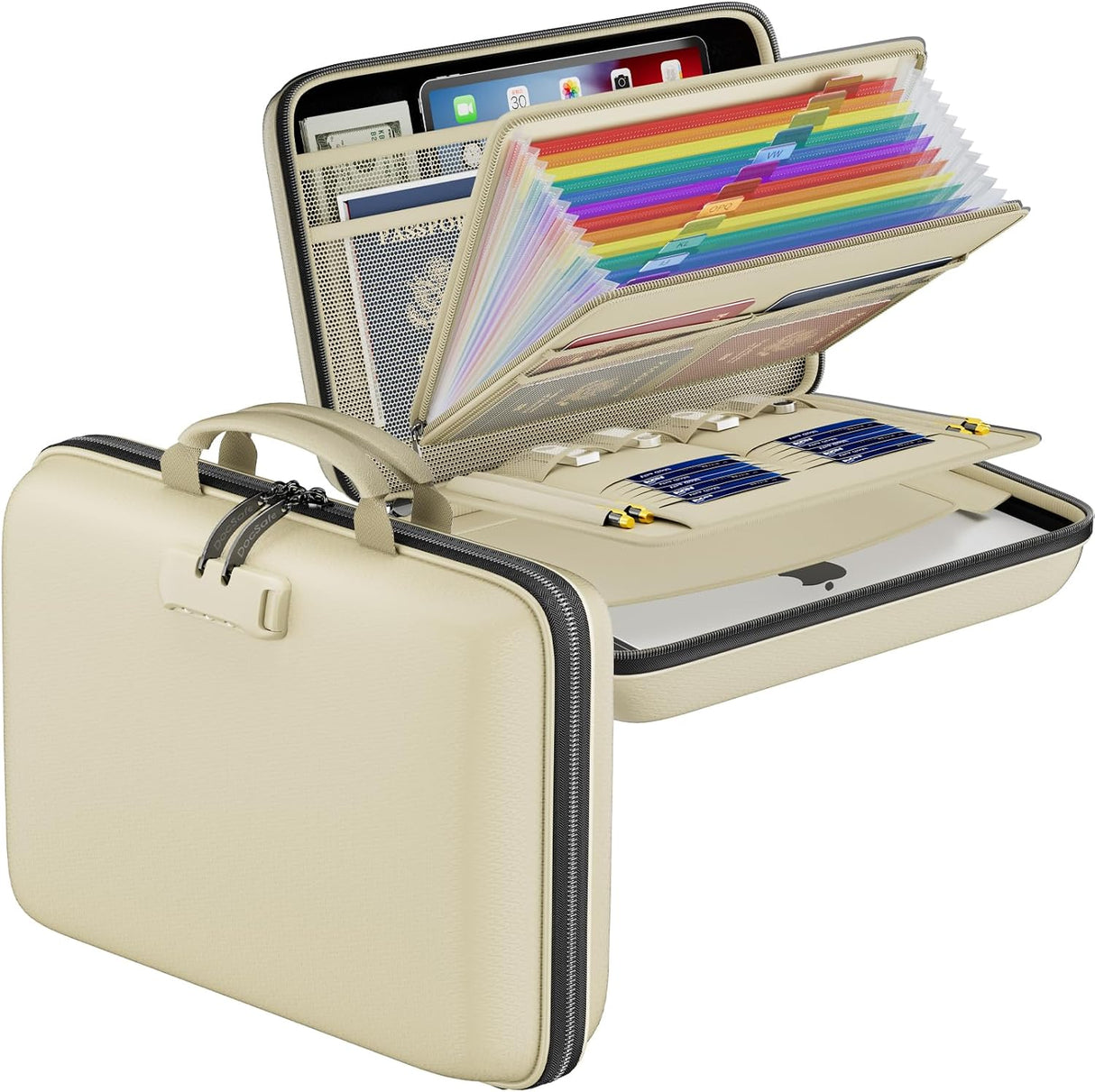 DocSafe Fireproof File Organizer with Lock, Green, 15.55 x 3 x 11.5 inches, Hard-Shell Fireproof File Organizer