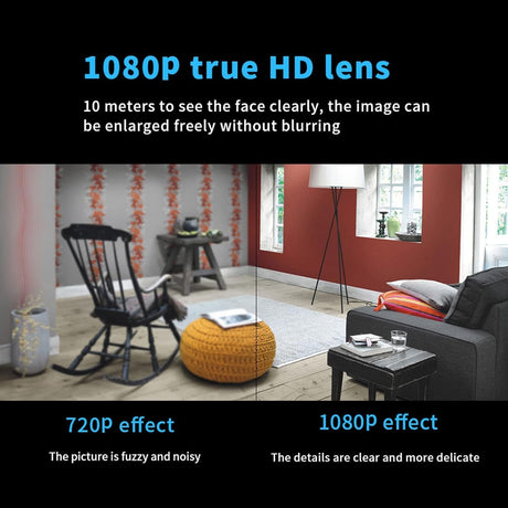 Mini Hidden Camera, 1080P HD, Portable Nanny Cam with Night Vision and Motion Detection, Built-in Battery, Covert Security Camera for Home/Office/Indoor/Outdoor