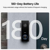 aosu Doorbell with Camera, 2K Video Doorbell, Encrypted Storage Bell Camera with AI Person Detection with AI, Battery Operated, Works with Alexa