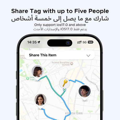 UGREEN FineTrack Smart Finder 1PCS, Apple Find My (iOS only) Smart Tag Replaceable Battery Tracker Locator Luggage Tag Bluetooth Item Finder for Wallet, Suitcase, Car, Keys, Passports