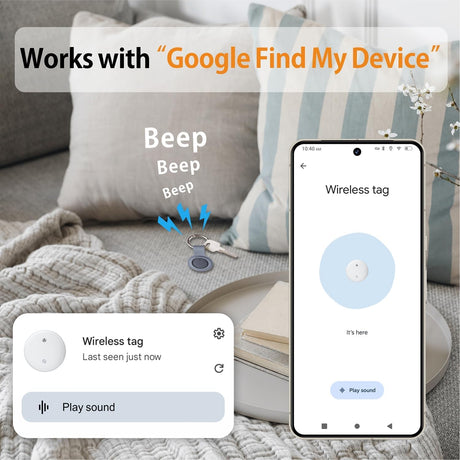 Android smart Tracker Tag - 4 Pack, Bluetooth GPS Tracker for Android Phones, Compatible with Google Find My Device, Item Locator for Luggage, Keys, Backpack, IP66 Waterproof (4 Pack)