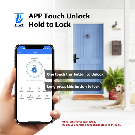 Smart Lock,Fingerprint Door Lock with 4585 Mortise.Keyless Entry Bluetooth Lock,Free APP,IC Card,Anti-peep Code,TT Lock App Control,for Home,Office,Apartment (R1)
