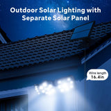 Solar Motion Sensor Outdoor Light with 3 Adjustable Head, Baytion 6500K 138 LEDs Solar Outdoor Light, IP65 Waterproof Solar Sensor Lights Outdoor for Gardens, Patios, Porches, Garages