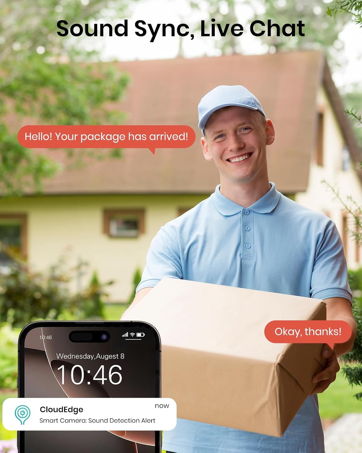 CAMSTRO 2K Solar Outdoor Security Camera, PTZ, AI, Alexa/Google