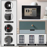Nyganmelloz Digital Safe Box with Key, Small Electronic Security Safe with Digital Keypad & Override Keys, Home Office Hotel Money Cash Box for Jewelry, Documents, Valuables (Black)