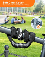 Sportneer Bike Lock: 5 Digit Combination Bike Chain Lock High Security Anti Theft - 3.2ft (0.97m) Heavy Duty Bicycle Lock for Bike Scooter - 6mm Thick