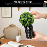 Camera Disguise Vase for Ring Indoor Cam (1st Gen) - Decorative Hidden Camera Plant Holder & Ring Camera Hider - Black Cover to Conceal a Cam & Hide Security Device