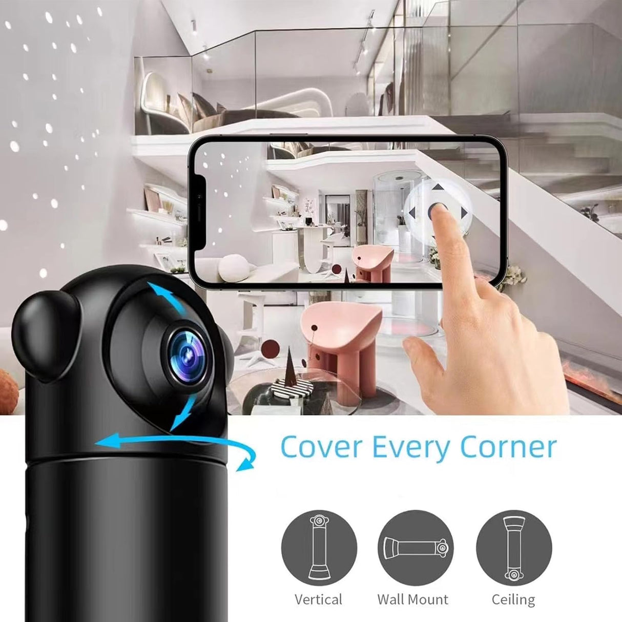Wi-Fi Security Camera, 1080P Indoor Outdoor Camera with Night Vision, Motion Detection, Two-Way Talk, Alarm, and Human Pet Sound Detection