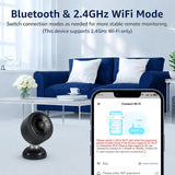 Mini 4K WiFi Indoor Security Camera for Home with App Control, Portable Monitoring Camera Supporting Motion Detection, Night Vision, Local & Cloud Storage for Baby, Elderly, Pets and Office