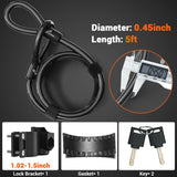 Sportneer Bike Lock Set Heavy Duty U Lock with 5 Ft Security Steel Cable for Road Mountain Bike