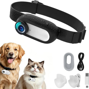 HD 1080P Cat Camera Collar with Video Record Wireless Mini Sport cam,Small Action Cameras,Body Camera for Pet Supplies/Stuff,Outdoor/Inoor Birthday Gift No WiFi