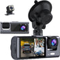 Exrp 3 Channel Dash Cam Front and Rear Inside, 1080P Dash Camera for Cars, Dashcam Three Way Triple Car Camera with IR Night Vision, Loop Recording, G-Sensor, Parking Monitor, 24 Hours Recording
