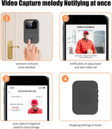 OBEST video doorbell wireless, doorbell camera outdoor, App control, intelligent voice changing, high-definition night vision, automatic capture, Battery powered