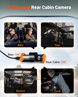 Vantrue N5S 4 Channel WiFi 360 Degree Dash Cam, STARVIS 2, IR Night Vision, 2.7K+1080P*2+1440P Front Rear Inside Dashcam, Voice Control, GPS, OTA Support, 24 Hours Parking Mode, Support 1TB Max