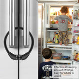 ALMEKAQUZ Refrigerator Lock, 4 Digit Combination, Sturdy Multifunctional, French Door, Cabinet, Bike Stroller, Stainless Steel
