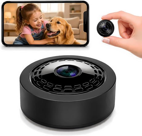 Mini 4K WiFi Indoor Security Camera for Home with App Control, Portable Monitoring Camera Supporting Motion Detection, Night Vision, Local & Cloud Storage for Baby, Elderly, Pets and Office