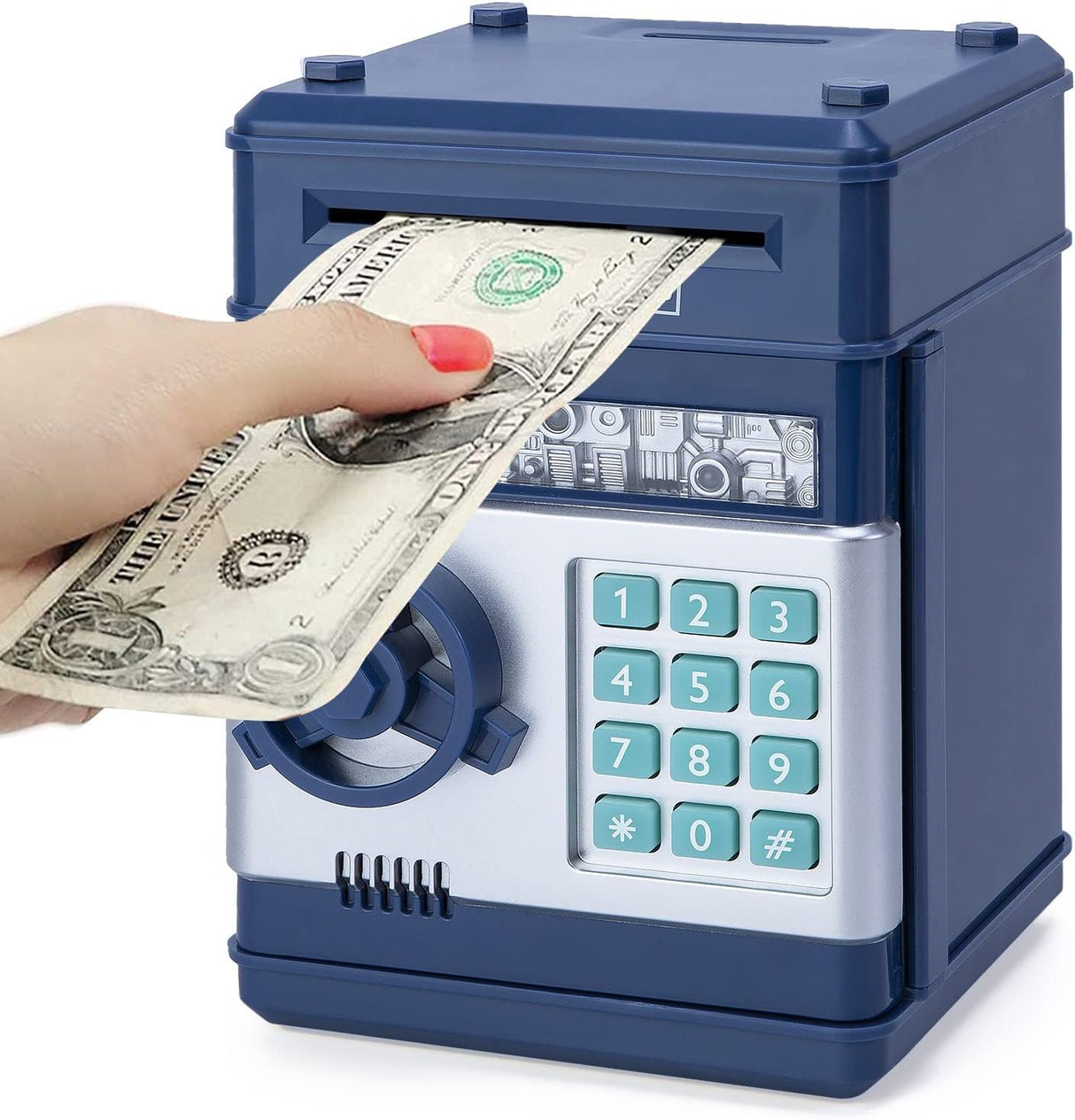 Refasy Piggy Bank for Girls & Boys, 4-11 Years - Electronic ATM Money Bank for Kids & Adults, Safe Coin Bank Toy, Pink