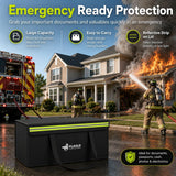 FLASLD Fireproof Document & Money Bags, Large Fireproof & Water Resistant Bag, Fireproof Folder Safe Bag for Cash, Valuables & Passport, with Silicone Coating & Zipper Closure (Storage Bag-24x12x12”)