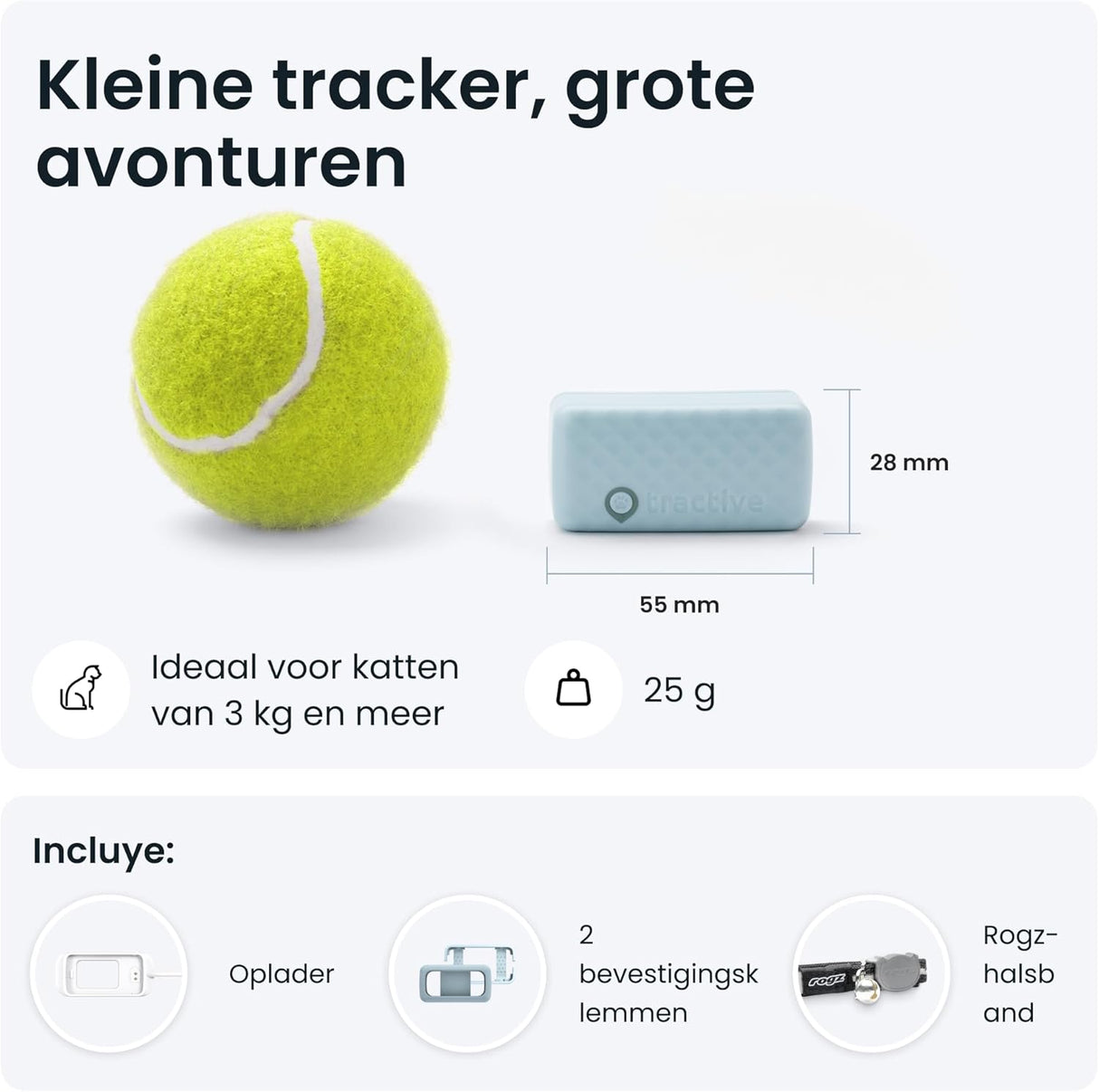 Tractive Smart Cat Tracker Mini | #1 Cat GPS | Real-Time Location Tracking | Territory & Location History | Safety Collar included (Mint)