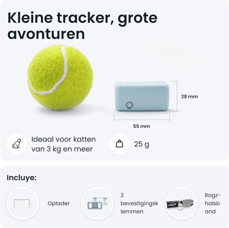 Tractive Smart Cat Tracker Mini | #1 Cat GPS | Real-Time Location Tracking | Territory & Location History | Safety Collar included (Mint)