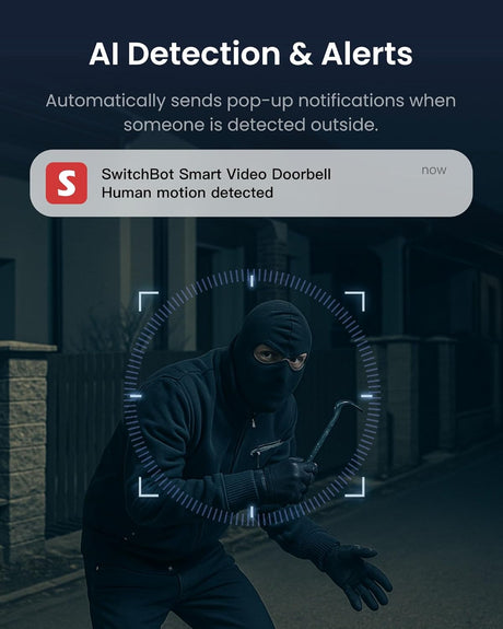 SwitchBot Video Doorbell Camera Wireless with Monitor, No Subscription, 4.3 Inch Screen, Battery Powered, Head-to-Toe View, 2K FHD, 2-Way Audio, Motion Detection, Works with Alexa/Goole/Home Assistant
