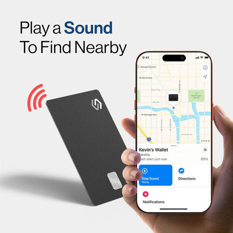 SPOTMINDERS Apple MFi Certified Credit Card Wallet Tracker PRO (iOS Only) Works with Apple Find My Tracking Card for Wallet Rechargeable Tag IP68 0.07in Slim iPhone Item Finder for Luggage Tags Purse