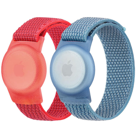 2 Pack Airtag Wristbands for Kids with Adjustable Nylon Strap GPS Tracker Holder Protector,Lightweight, Breathable Anti-Loss Bracelet for Kids and Toddler