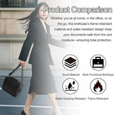 Fireproof Document Bag with Lock, Plenty of Pockets, Portable Home Travel Office Safe Box with Handle, Waterproof Zipper Documents Safe Storage Case for Important Files Photo Certificates Laptop