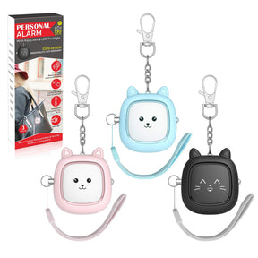 Personal Safety Alarm, VIGOROAD 3 Pack Loud 130dB Siren Emergency Panic Alarm with LED Light, Easy Pull Pin Keychain Self-Defense Security Alarm for Women, Seniors, Kids