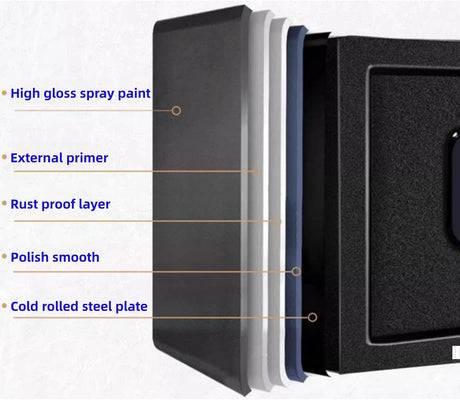 Safe Box for Home hotel, all steel password anti-theft，Electronic Money Box with Digital Keypad and Keys, Small Safe for Protect Money Laptop Jewelry A4 Documents, 42 X 37 X 20 cm（black）