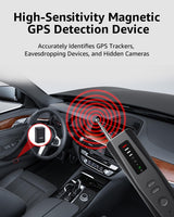 Hidden Camera Detectors, Advanced Anti-Spy Technology RF Signal GPS Tracker Finder, Wireless Bug Sweeper with Magnetic Detection for Home Office Travel Security, Real-Time Alarm