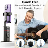 Auto Face Tracking Tripod, Smart Selfie Stick Object Tracking Holder, No App Required, 360° Rotation Body Phone Camera Mount with Detachable Remote, Smart Shooting Holder With Gesture Control