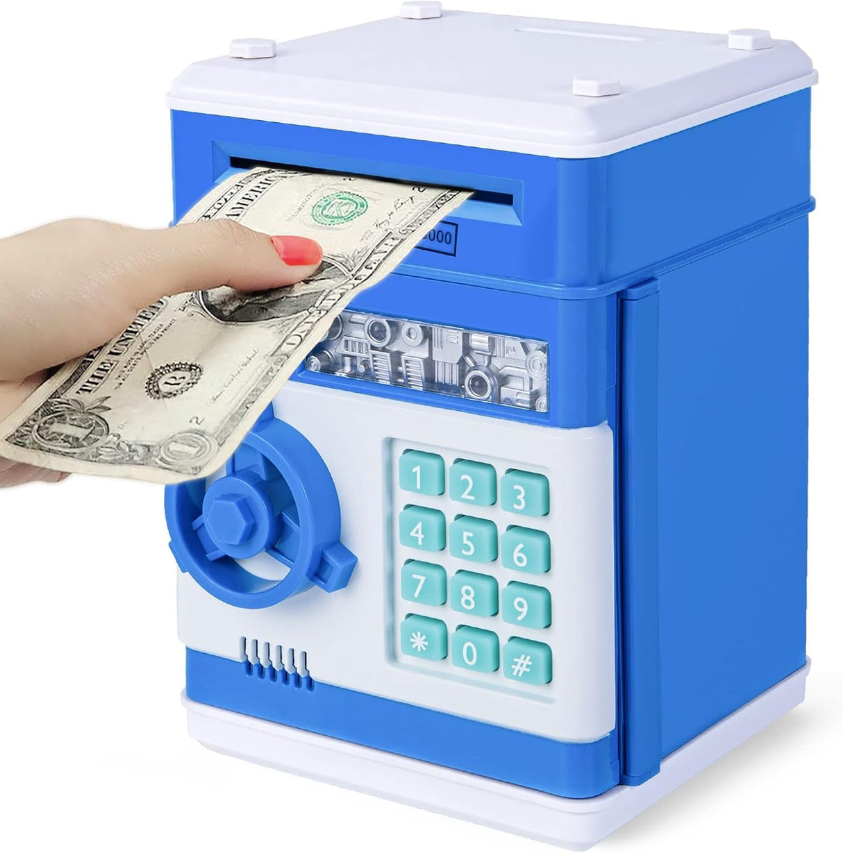 Refasy Piggy Bank for Girls & Boys, 4-11 Years - Electronic ATM Money Bank for Kids & Adults, Safe Coin Bank Toy, Pink