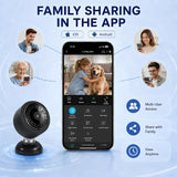 Mini 4K WiFi Indoor Security Camera for Home with App Control, Portable Monitoring Camera Supporting Motion Detection, Night Vision, Local & Cloud Storage for Baby, Elderly, Pets and Office