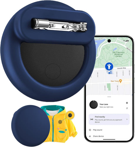 Smart Tags Tracker for Kids, Android Hidden Tracker for Children, GPS Locator with Safety Pins Holder, Bluetooth Item Finders, Anti-Lost for Kid, Baby, Elderly, Luggage, Shoe, Clothes, Backpack
