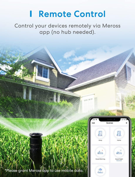 Meross Outdoor Smart Plug 13A IP44 WiFi Plug, Compatible with Apple HomeKit Alexa Google Assistant SmartThings, Voice Control 2 Grounded Heavy Duty Outlets