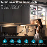 Motion Sensor Under Cabinet Lighting-Magnetic Rechargeable Closet Lights for Kitchen,Stairs,Wardrobe | 3-Color Dimmable LED Under Counter Lighting | Pro Battery Upgrade​ (20cm-2Pack)