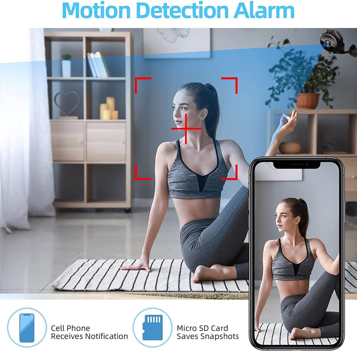 Mini Hidden Camera 1080P HD Hidden Camera Portable Small Nanny Cam with Night Vision and Motion Detection - Built-in Battery - Covert Security Camera for Home/Office/Indoor/Outdoor