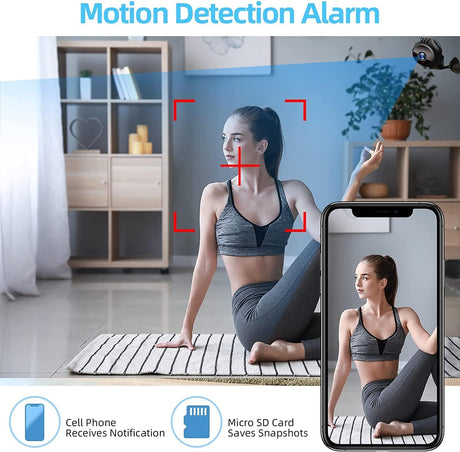 Mini Hidden Camera 1080P HD Hidden Camera Portable Small Nanny Cam with Night Vision and Motion Detection - Built-in Battery - Covert Security Camera for Home/Office/Indoor/Outdoor